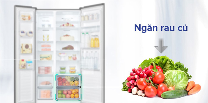 Tủ lạnh Casper có ngăn rau quả tùy chỉnh độ ẩm, bảo quản tươi lâu hơn